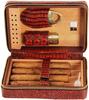 HongLianRiven Cigar Box Humidor Leather with Humidifier Tray Straw Cedar Wood Lining Leather Travel Portable Box view 1