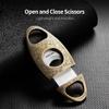 CIGARLOONG Cigar Cutter Bronze Classic Double Cut Blade Cigar Guillotine (Silver+Black) view 3