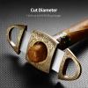 CIGARLOONG Cigar Cutter Bronze Classic Double Cut Blade Cigar Guillotine (Silver+Black) view 4