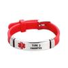 YQSLIN Medical ID Identification Bracelet Type 2 Diabetes Engraved Name Medical Alert Silicone Adjustable Sport Bracelet for Men Women view 1