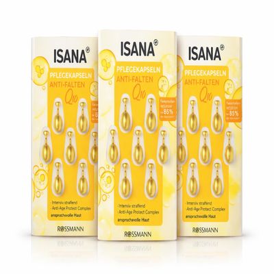 3 x ISANA Q10 anti-wrinkle care capsules