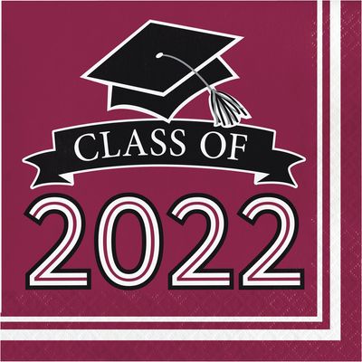 Class of 2022 Burgundy Red Napkins, 36 ct