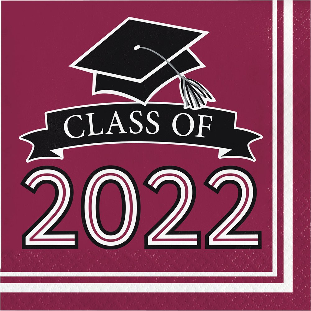 Class of 2022 Burgundy Red Napkins, 36 ct