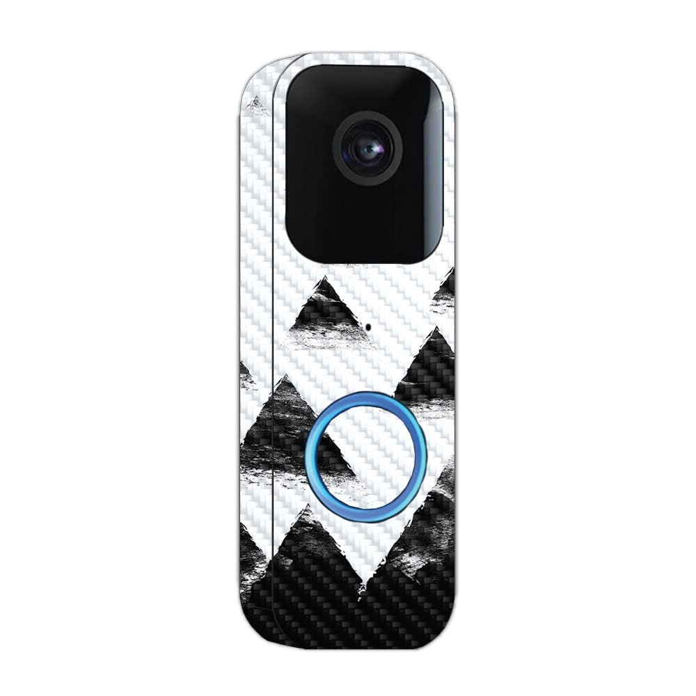 MightySkins Carbon Fiber Skin Compatible with Blink Video Doorbell - Black Hills | Protective, Durable Textured Carbon Fiber Finish | Easy to Apply and Change Styles | Made in The USA