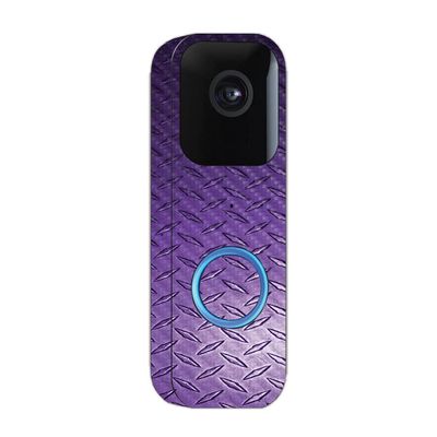 MightySkins Carbon Fiber Skin Compatible with Blink Video Doorbell - Purple Diamond Plate | Protective, Durable Textured Carbon Fiber Finish | Easy to Apply & Change Styles | Made in The USA