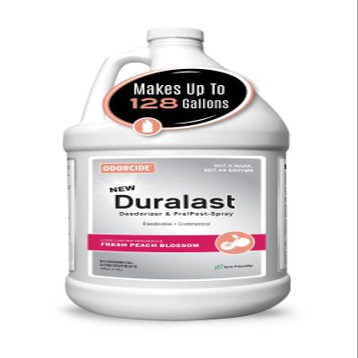 Odorcide Duralast Peach Blossom Odor Eliminator Concentrate - Odor Eliminator for Strong Odor on Carpet, Floors - Smoke, Sweat, & Pet Odor Eliminator for Home with Non-Enzymatic Formula (1 Gal)