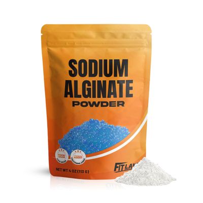 Sodium Alginate Powder 4 oz, Pure Food Grade Bulk Ingredient for Thickening, Premium Molecular Gastronomy Component - Non-GMO and Vegan - by Fit Lane Nutrition