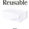 BLK&WH Collapsible Gift Box with Magnetic Lid, 10.5x7.7x3.8 Inches, White, Bridesmaid Proposal Box view 3