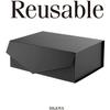 BLK&WH Gift Box 10.5x7.7x3.8 Inches With Magnetic Lid, Collapsible Groomsman Box (Matte Black) view 3