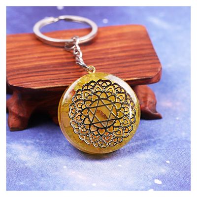 ZTBH Orgone Pendant Orgonite Keychain Orgone Energy Pendants Keyring 7 Chakras w/Crystals Stones Orgone Pendant