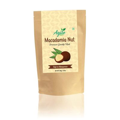 Agile Organic Premium Macadamia Nuts 250g
