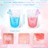 24 Pieces Gender Reveal Drink Pouches Bags with Straws Blue Pink Plastic Clear Reclosable Zipper Drink Pouch Cups for Gender Reveal Party Decoration view 2