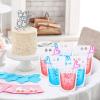 24 Pieces Gender Reveal Drink Pouches Bags with Straws Blue Pink Plastic Clear Reclosable Zipper Drink Pouch Cups for Gender Reveal Party Decoration view 4