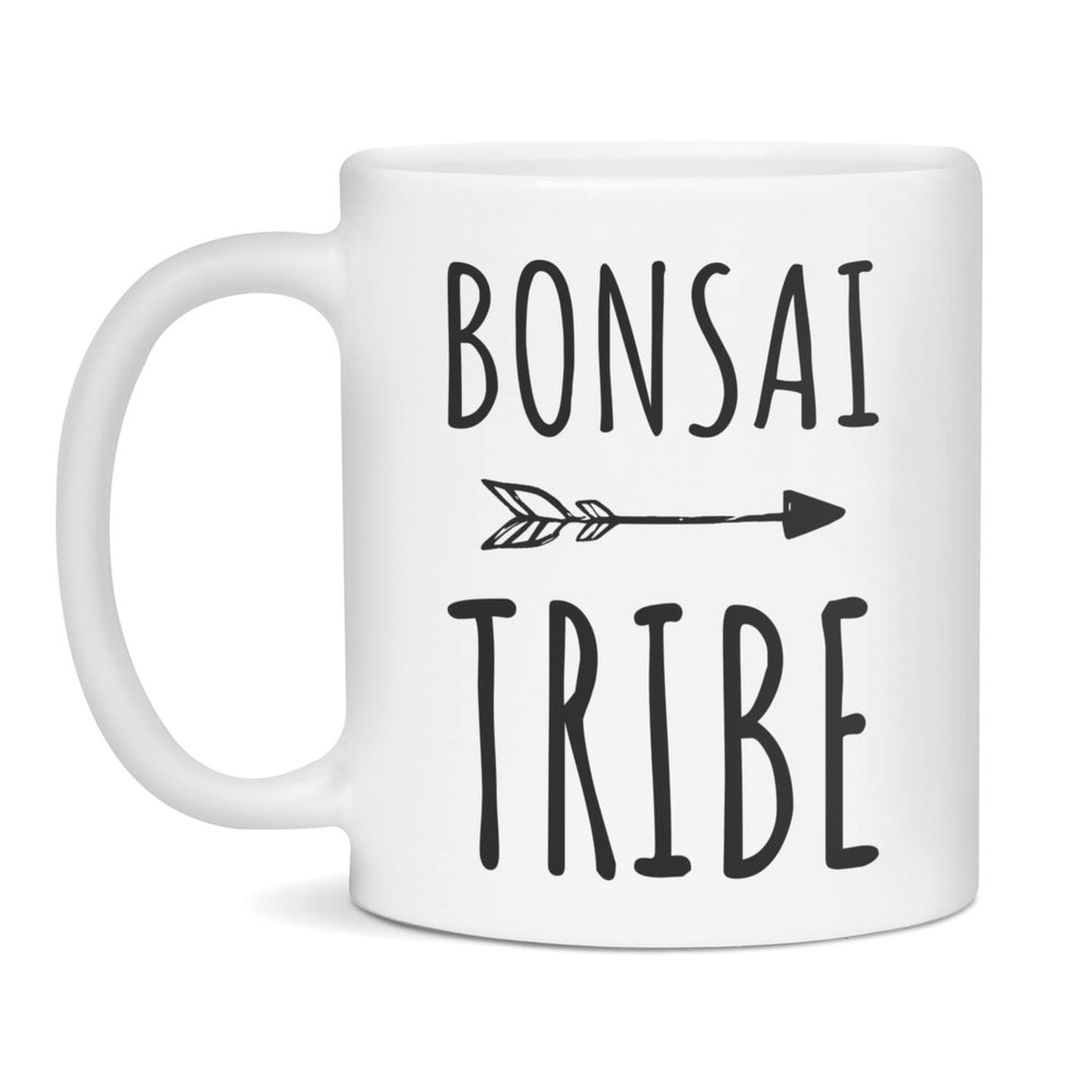Bonsai Tribe Coffee Mug Bonsai Gift, 11-Ounce White