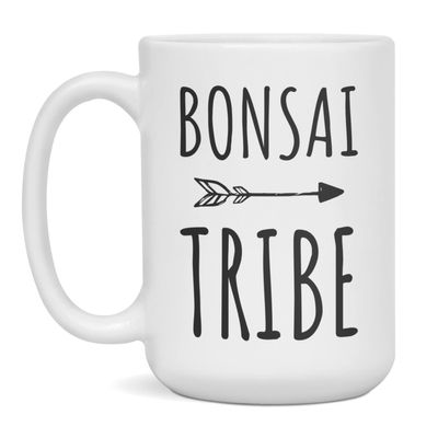 Bonsai Tribe Coffee Mug Bonsai Gift, 15-Ounce White