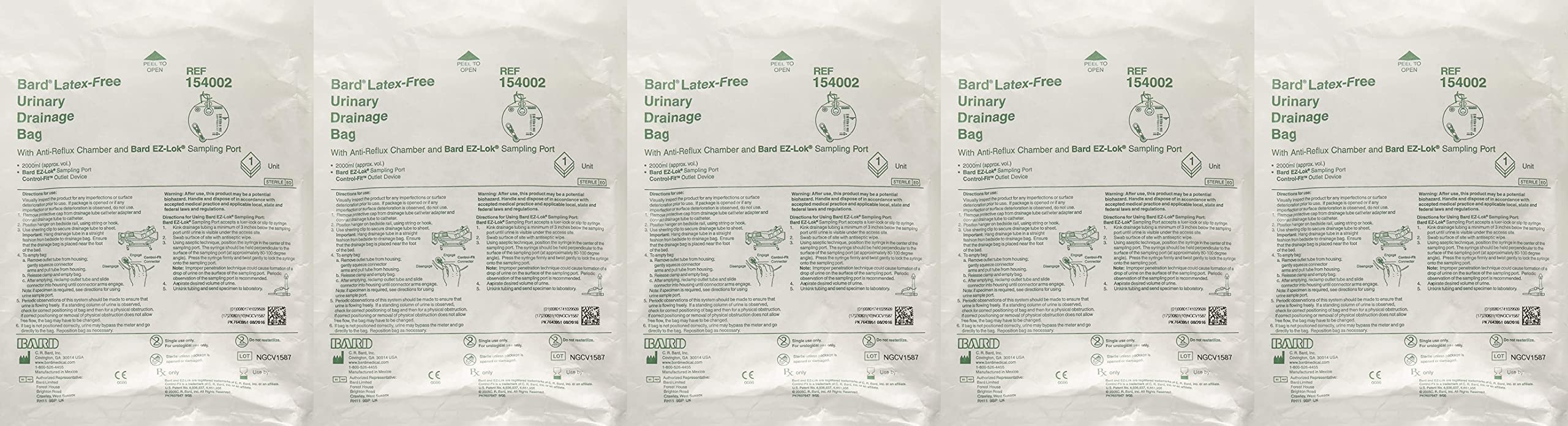 Cr Bard Drainage Bags, Brd154002h, 1 Pound (5)