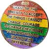 10 Month AA Medallion Reflex Rainbow Glitter Gold Sobriety Chip view 2