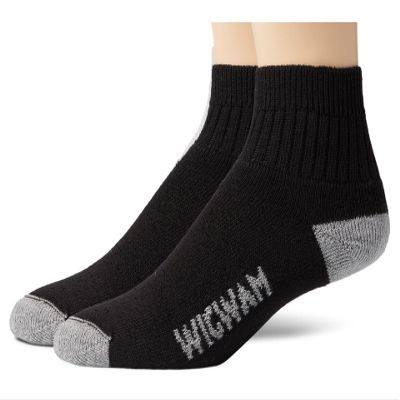 Wigwam Diabetic Sport Quarter Socks 2-Pack Black Medium