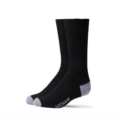 Wigwam Diabetic Sport Crew Socks 2-Pack Black Medium