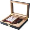 HongLianRiven Cigar Box Humidor Cedar Wood Glass Top with Humidifier and Hygrometer Constant Temperature and Humidity view 2