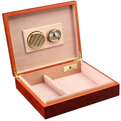 HongLianRiven Cigar Box Humidor Cigars Large Capacity Hygrometer and Humidifier Sealed Cigar Cabinet Cedar Lining Box