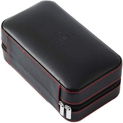 HongLianRiven Cigar Box Humidor Cigar Humidor Cedar Wood Lined Leather Surface with Humidifier Travel Portable Box