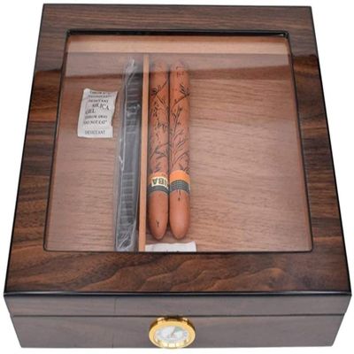 HongLianRiven Cigar Box Humidor Cigars Large Capacity Hygrometer and Humidifier Sealed Cigar Cabinet