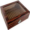 HongLianRiven Cigar Box Humidor Cigars with Hygrometer and Humidifier Cigar Cutter Cedar Wood Lining Glass Cover view 1