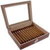 HongLianRiven Cigar Box Humidor Cigars with Hygrometer and Humidifier Cigar Cutter Cedar Wood Lining Glass Cover view 2