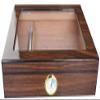 HongLianRiven Cigar Box Humidor Cigars with Hygrometer and Humidifier Cigar Cutter Cedar Wood Lining Glass Cover view 3