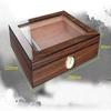 HongLianRiven Cigar Box Humidor Cigars with Hygrometer and Humidifier Cigar Cutter Cedar Wood Lining Glass Cover view 4