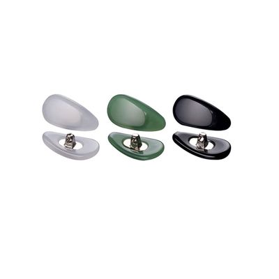 3 Pairs Jade Glasses Nose Pads Myopia Glasses Screw Type Nose Pad Accessories -White + Green + Black