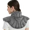 MEISENHOME Microwavable Heating Pad for Neck and Shoulders, Weighted Microwave Moist Neck Wrap for Pain Relief Sore Muscle Stress Tension, Heated Wrap with Aromatherapy, Hot & Cold Compress, Grey view 1