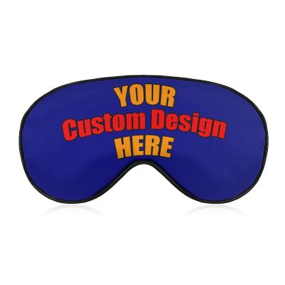 Custom Funny Eye Mask Add Any Picture Logo or Text Make Your Own Personalized Blindfold Sleep Mask Customized Eye Mask Light Blocking Eye Cover with Adjustable Strap for Kids Women Men Navy