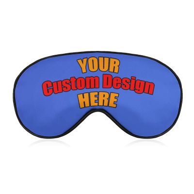 Custom Funny Sleep Mask Customized Eye Mask, Add Your Own Personalized Text Image Photo Soft Eyeshade Blindfold with Adjustable Strap for Sleeping Travel Work Naps Blocks Light RoyalBlue
