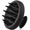 BEAUTLOHAS Silicone Scalp Massager Shampoo Brush, Shower Scrubber with Soft Bristles, Hair Growth & Dandruff Treatment, Wet/Dry Hair Massager for All Hair Types (Black) view 1
