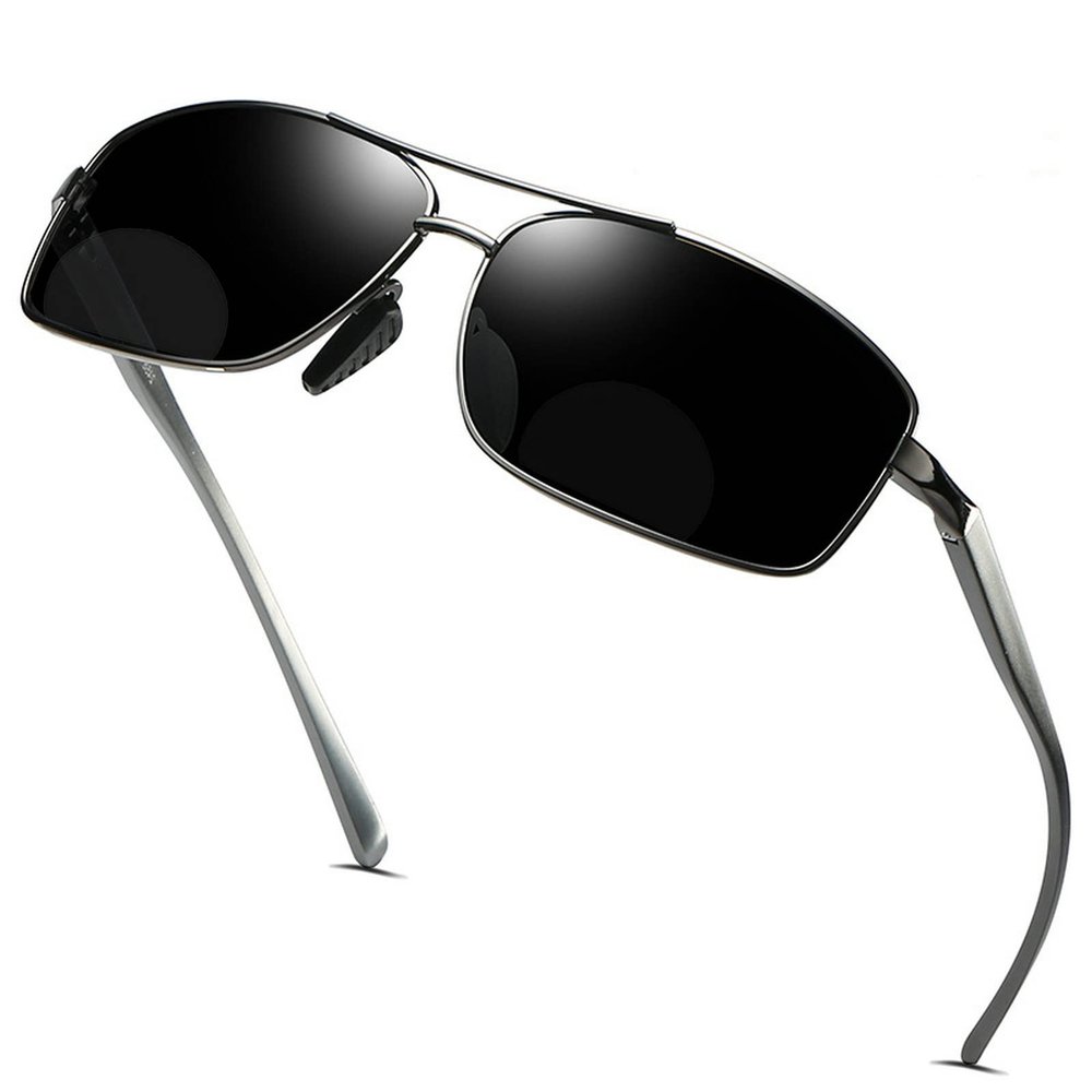 Sports Polarized Bifocal Reading Sunglasses for Men Women. Tinted Bi-Focal Sun Reader with Magnification (gray, 1.5)