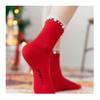 Chinese New Year Red Socks, 2 Pairs of Natal Women's Short Socks with Lace, 36-40 (Color : Style 2, Size : 36-40) view 1