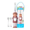 BrushBaby - WildOnes - Kids Rechargeable Electric Toothbrush, Ages 0-10 - Monkey Design with Flashing Lights - DeepClean Bristles for Superior Cleaning - 2 Replacement Brush Heads, 1 USB Cable view 1