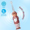 BrushBaby - WildOnes - Kids Rechargeable Electric Toothbrush, Ages 0-10 - Monkey Design with Flashing Lights - DeepClean Bristles for Superior Cleaning - 2 Replacement Brush Heads, 1 USB Cable view 4