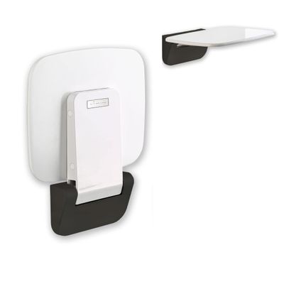 AUTUMN LANE Folding Shower Seat Wall Mounted  Secure Fold Down Shower Bench, 350lbs Capacity, Space-Saving & Easy to Clean, Matte Black