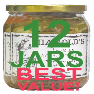 Harold's - Purdy Hot Crinkle Cut Pickle Slices - Spicy Pickles - PackedWith Fresh Garlic and Habanero - Made in Texas