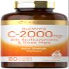 Carlyle Buffered Vitamin C | 2000mg | 180 Caplets | with Bioflavonoids and Rose HIPS | Vegetarian, Non-GMO, and Gluten Free Supplement view 1