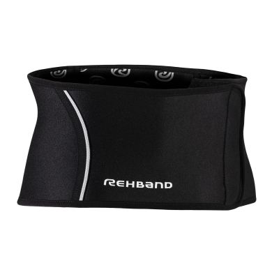 Rehband 3mm neoprene back-support, lower back support stabilizes muscles and improves coordination during sports and everyday life, back belt for men and women, Colour:Black, Size:Large