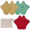 wegreeco 6 Pcs Reusable Menstrual Pads, Ultra Absorbent Cloth Pads for Heavy Flow, Sanitary for Teens, Women, Nonslip, Inner Aqua, Burgundy, Coffe, Rose Gold Outer, XS view 1