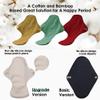wegreeco 6 Pcs Reusable Menstrual Pads, Ultra Absorbent Cloth Pads for Heavy Flow, Sanitary for Teens, Women, Nonslip, Inner Aqua, Burgundy, Coffe, Rose Gold Outer, XS view 4