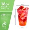 FOCUSLINE 200pack 16 oz Clear Plastic Cups Disposable, Plastic Clear Cups Disposable, DrinkIng Cup for Water, Juice, Soda, Ice Coffee view 2