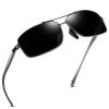Polarized Bifocal Reading Glasses Sunglasses Photochromic Bifocal Reader for Men's,Vintage Sports Square Eyewear frame (300 magnification, black) view 1