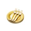 N9R 60pcs Gold Plastic Dessert Plates with Forks, Include 30pcs Disposable Dessert Plates 7 inch, 30pcs Gold Plastic Forks 7.4 inch for Parties Weddings Birthday view 1