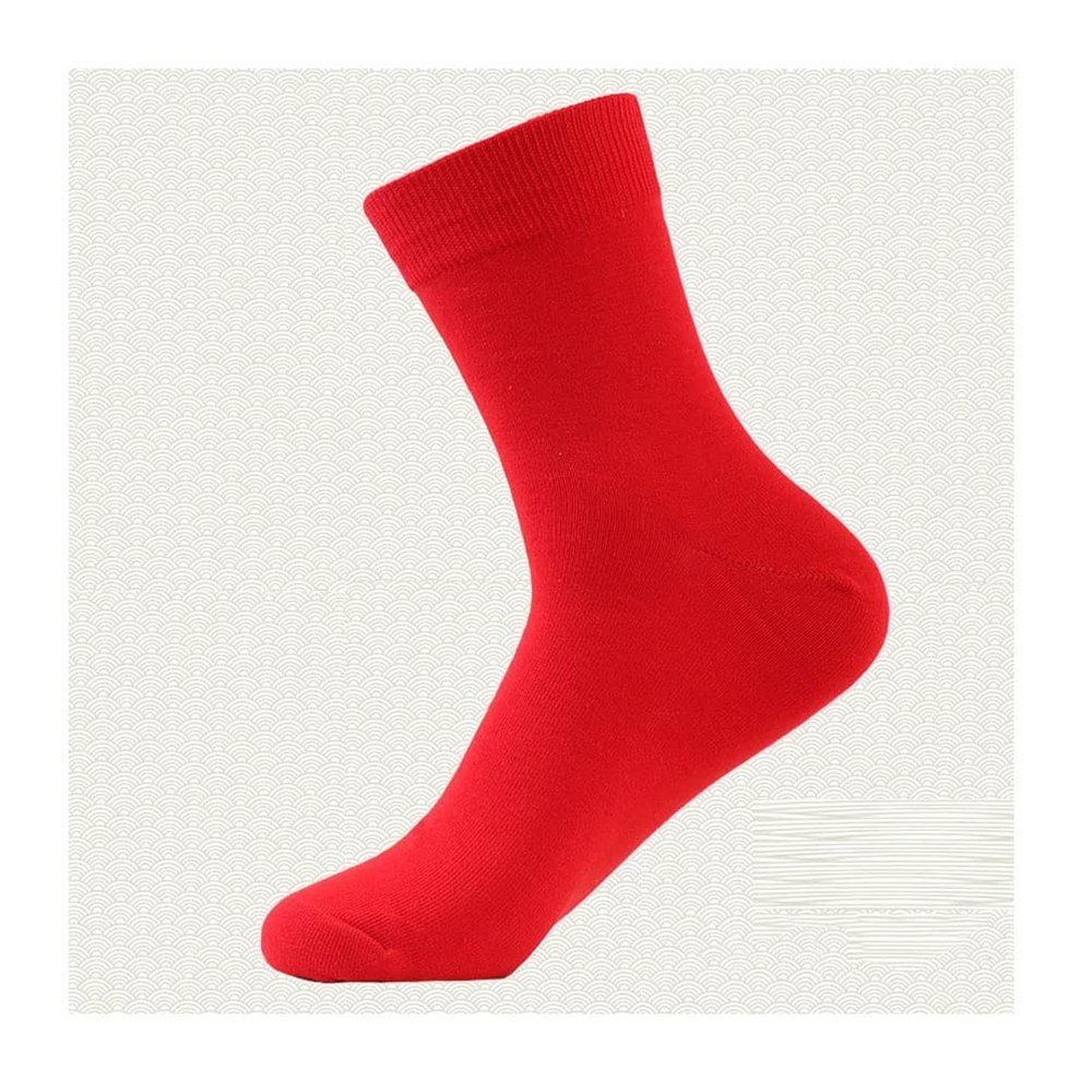 Chinese New Year Man red Socks, 2022 New Years Zodiac Socks with Embroidery, Comfortable and Breathable, 4 Pairs (Color : RED-4, Size : 39-44)